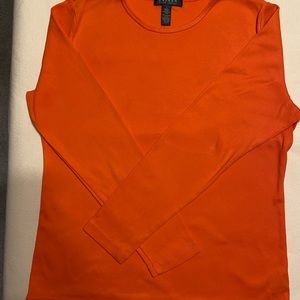 LAUREN Ralph Lauren orange long sleeve shirt